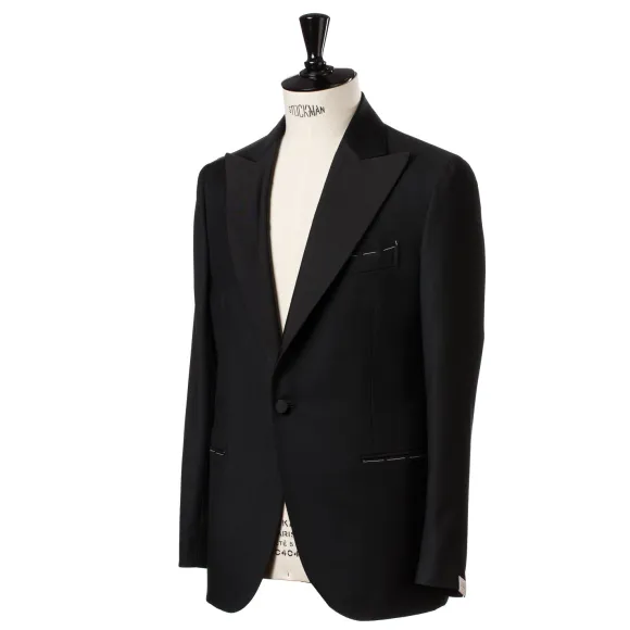 English Wool Blend Tuxedo "Mixed Barathea" - Handmade