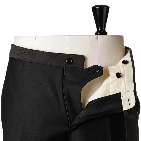 English Wool Blend Tuxedo "Mixed Barathea" - Handmade