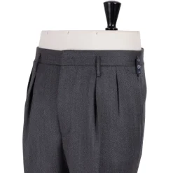 Exclusive For Michael Jondral: Grey Trousers "Hollywood" With Two Plea