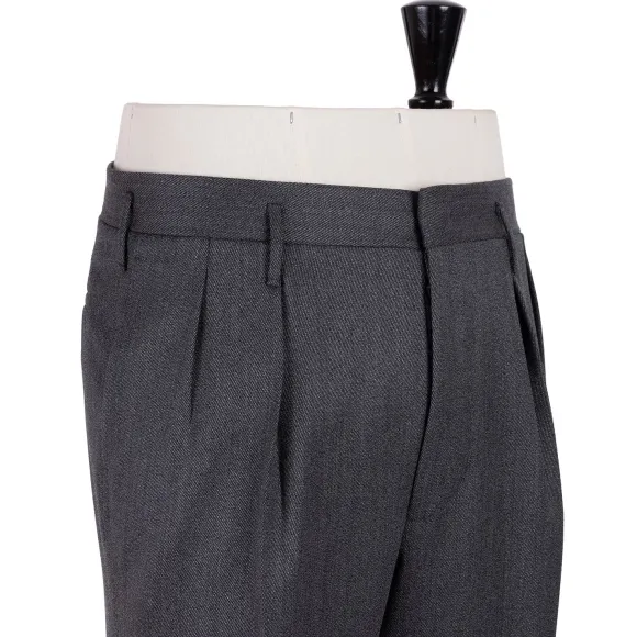 Exclusive For Michael Jondral: Grey Trousers "Hollywood" With Two Plea