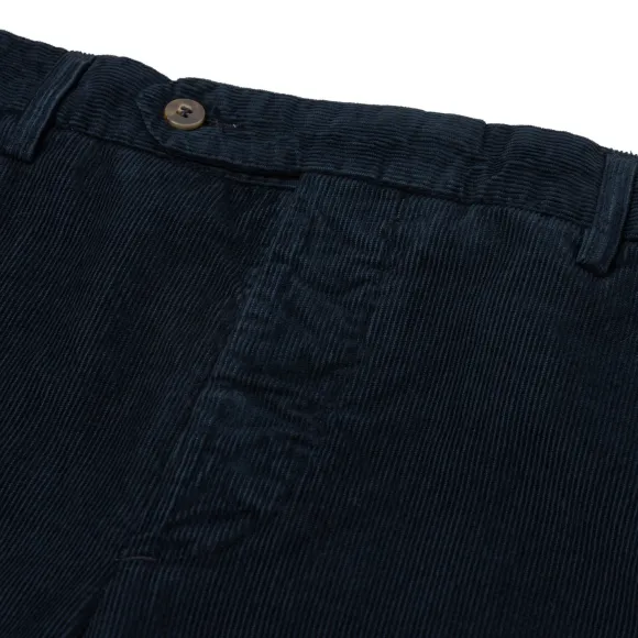 Exclusive For Michael Jondral: Dark Blue Fine Corduroy Pants In "Prewa