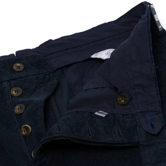 Exclusive For Michael Jondral: Dark Blue Fine Corduroy Pants In "Prewa