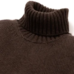 Exclusively For Michael Jondral: Cocoa Brown Turtleneck Sweater Made O