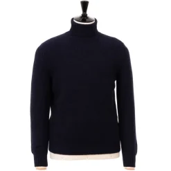 Exclusively For Michael Jondral: Dark Blue Turtleneck Sweater Made Of