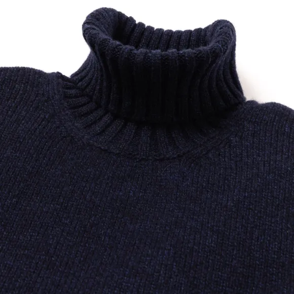 Exclusively For Michael Jondral: Dark Blue Turtleneck Sweater Made Of