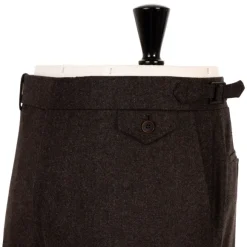 Exclusively For Michael Jondral: Brown Flannel Pants Made Of Pure Wool