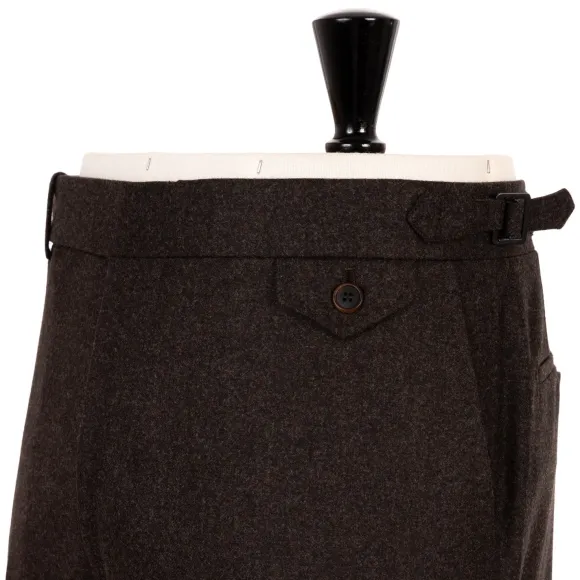 Exclusively For Michael Jondral: Brown Flannel Pants Made Of Pure Wool