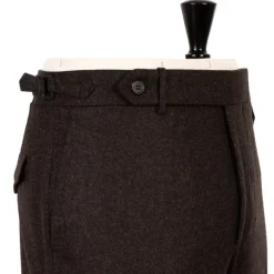 Exclusively For Michael Jondral: Brown Flannel Pants Made Of Pure Wool