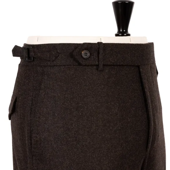 Exclusively For Michael Jondral: Brown Flannel Pants Made Of Pure Wool