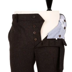 Exclusively For Michael Jondral: Brown Flannel Pants Made Of Pure Wool