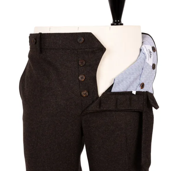 Exclusively For Michael Jondral: Brown Flannel Pants Made Of Pure Wool