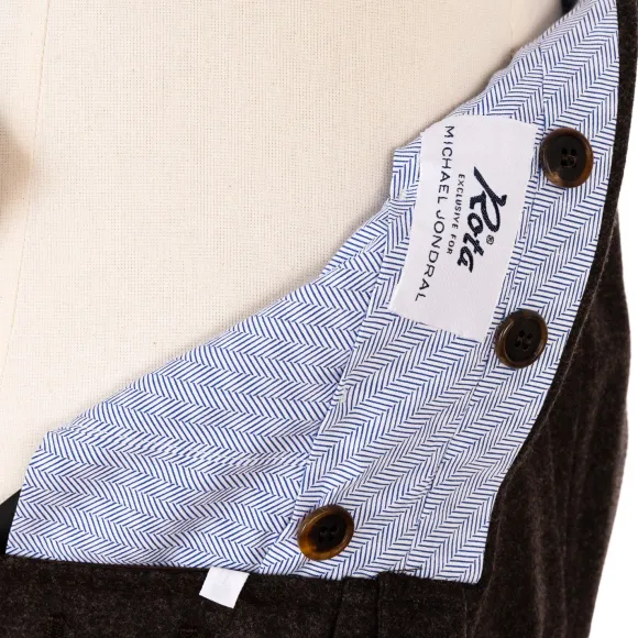 Exclusively For Michael Jondral: Brown Flannel Pants Made Of Pure Wool