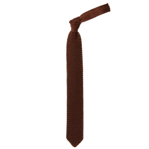 Exclusively For Michael Jondral: "Pois" Knitted Tie Made Of Pure Silk