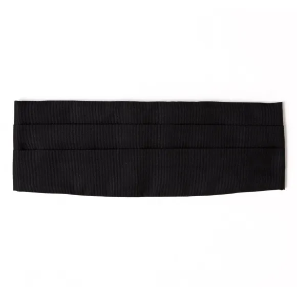 Exclusively For Michael Jondral: Black Cummerbund Made Of Pure Grosgra