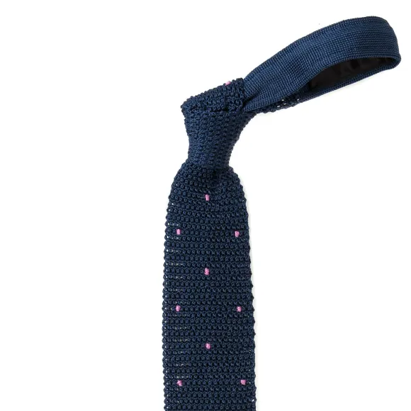 Exclusively For Michael Jondral: "Pois" Knitted Tie Made Of Pure Silk