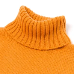 Exclusive To Michael Jondral: Orange Scottish 4-Ply Cashmere Turtlenec