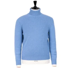 Exclusive To Michael Jondral: Azure Blue Scottish 4-Ply Cashmere Turtl