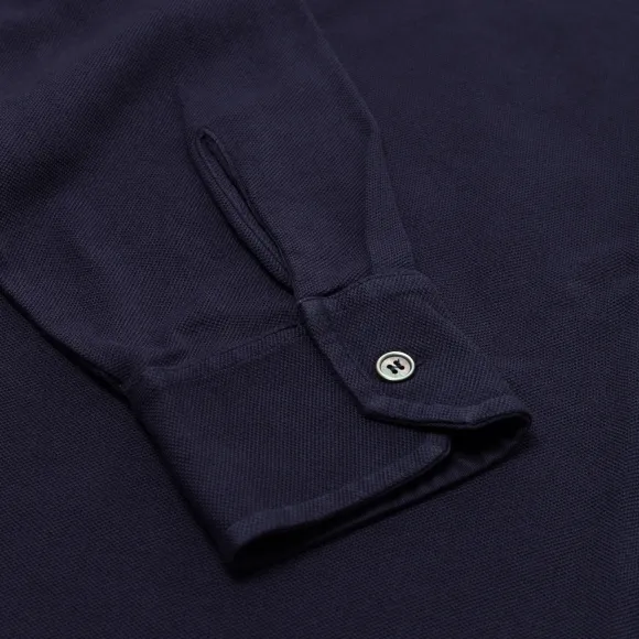 Exclusive To Michael Jondral: "North" Long-Sleeve Polo In Pure Giza Co