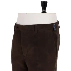 Exclusive To Michael Jondral: Dark Brown Trousers In English Cotton Mo
