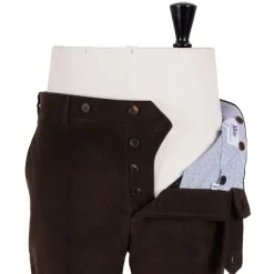 Exclusive To Michael Jondral: Dark Brown Trousers In English Cotton Mo