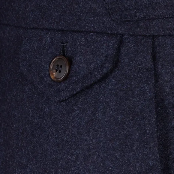 Exclusive To Michael Jondral: Blue Pure Wool Flannel Pants - Rota Sart