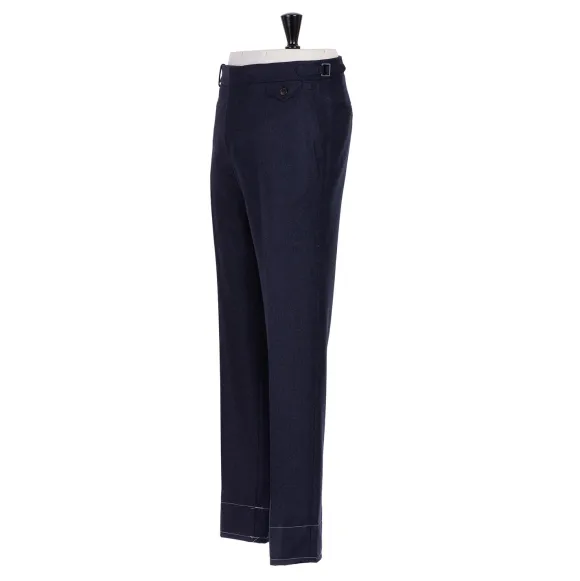 Exclusive To Michael Jondral: Blue Pure Wool Flannel Pants - Rota Sart