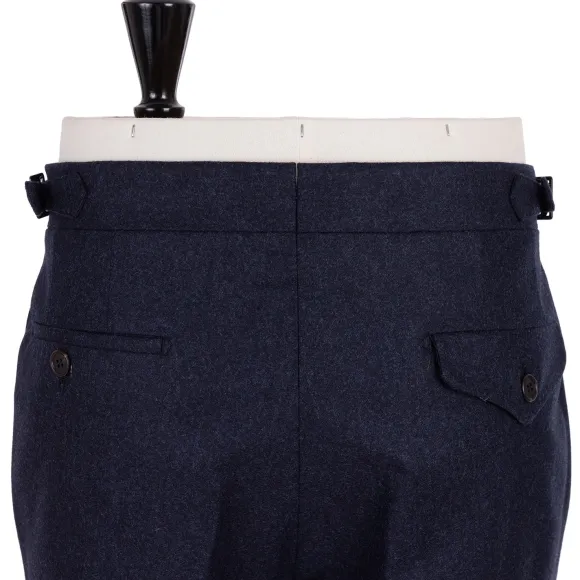 Exclusive To Michael Jondral: Blue Pure Wool Flannel Pants - Rota Sart