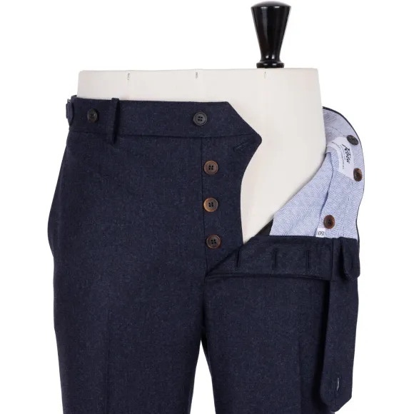 Exclusive To Michael Jondral: Blue Pure Wool Flannel Pants - Rota Sart