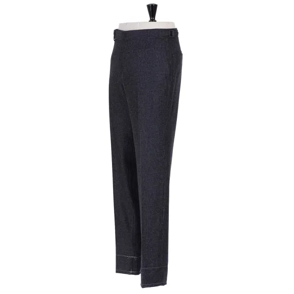 Exclusive To Michael Jondral: Grey Plaid Flannel Pants "Galles" In Pur