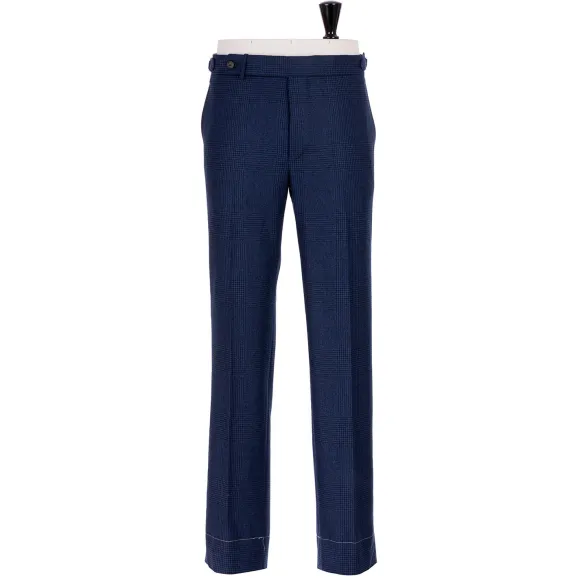 Exclusive To Michael Jondral: Blue Checked Flannel Pants "Galles" In P