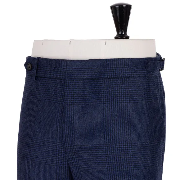 Exclusive To Michael Jondral: Blue Checked Flannel Pants "Galles" In P