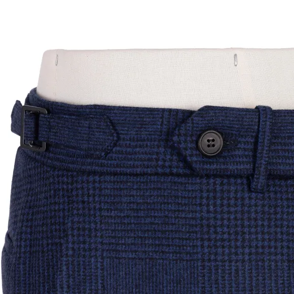 Exclusive To Michael Jondral: Blue Checked Flannel Pants "Galles" In P