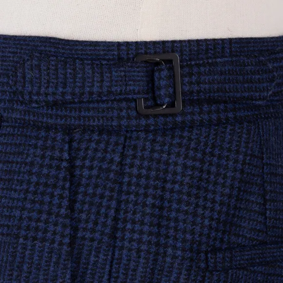 Exclusive To Michael Jondral: Blue Checked Flannel Pants "Galles" In P