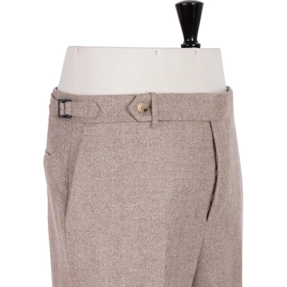 Exclusive To Michael Jondral: Sand Brown Pants In A Wool Flannel - Rot