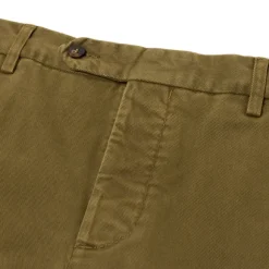 Exclusive To Michael Jondral: Olive Green Cotton Mix Winter Chino - Ro
