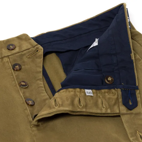 Exclusive To Michael Jondral: Olive Green Cotton Mix Winter Chino - Ro