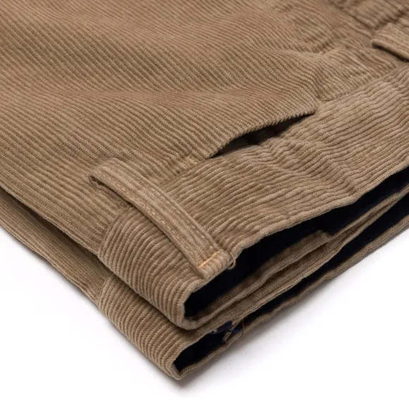 Exclusive To Michael Jondral: Sand-Colored Fine Corduroy Pants In "Pre