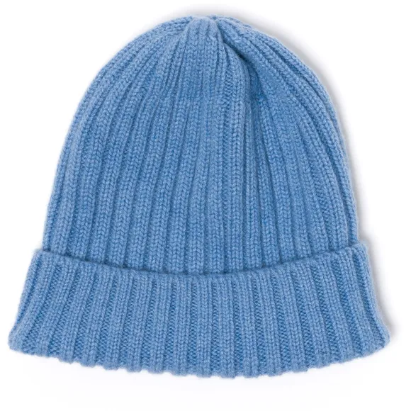 Exclusive To Michael Jondral: Azure Blue Knitted Hat In Pure Scottish