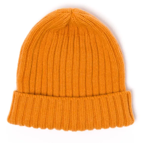 Exclusive To Michael Jondral: Orange Knitted Hat In Pure Scottish Cash
