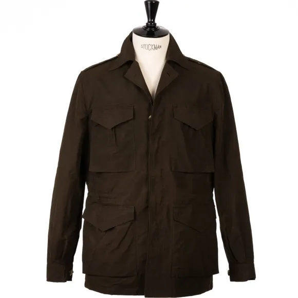 Field Jacket "Travis" In Waxed Tec Cotton