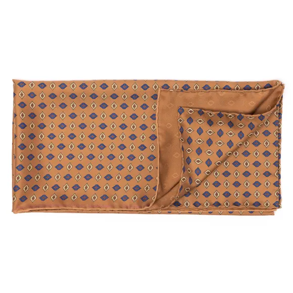 Foulard Neckerchief "Cornici Barocche" In Pure English Silk