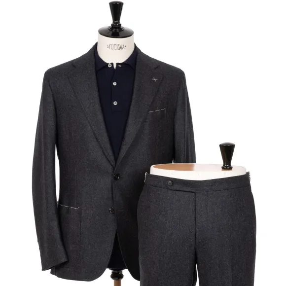 Gentry Flannel Suit Made Of Pure Wool By Drago - Handmade