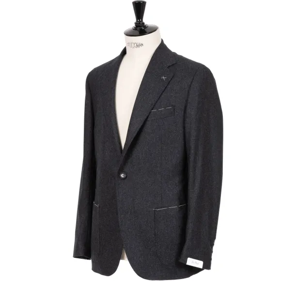 Gentry Flannel Suit Made Of Pure Wool By Drago - Handmade
