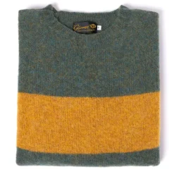Glenugie Exclusive X Mj: Pure Wool Sweater "College Stripe Jumper" - C