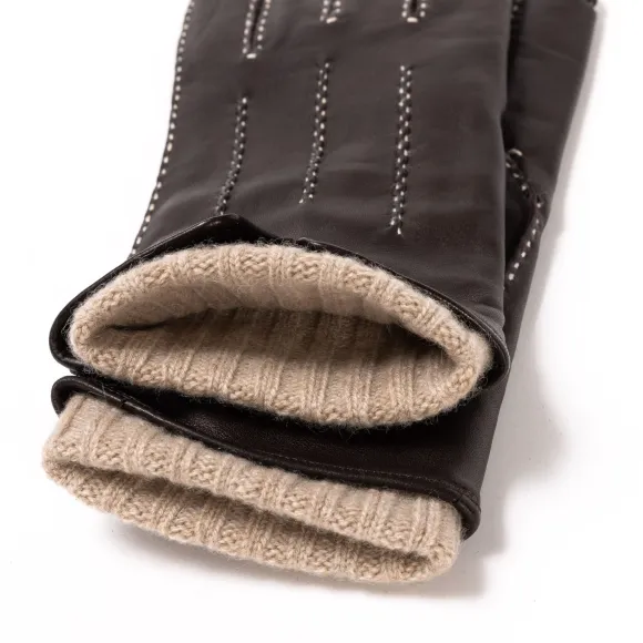 Glove "Innsbruck" Made Of Goatskin With Cashmere Lining - Hand Sewn