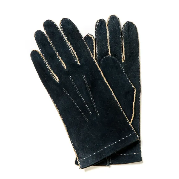 Gloves "Offizier" Made Of Blue Deerskin