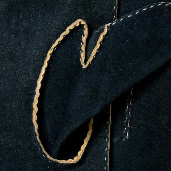 Gloves "Offizier" Made Of Blue Deerskin