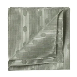 Green Patterned Cotton Pocket Square