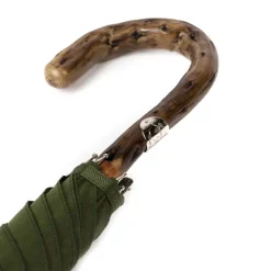 Green Stick Umbrella "Lord" With Handle Made Of Broom Root Wood - Pure