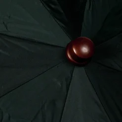 Green Telescopic Umbrella With Wooden Handle